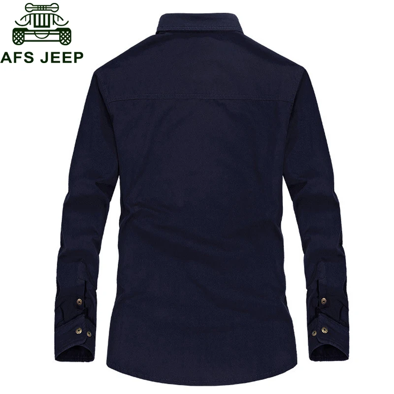 AFS JEEP, брендовая мужская флисовая рубашка, плотные теплые мужские рубашки, Военная рубашка, чистый хлопок, большой размер, M-6XL, Camisa Masculina Homme