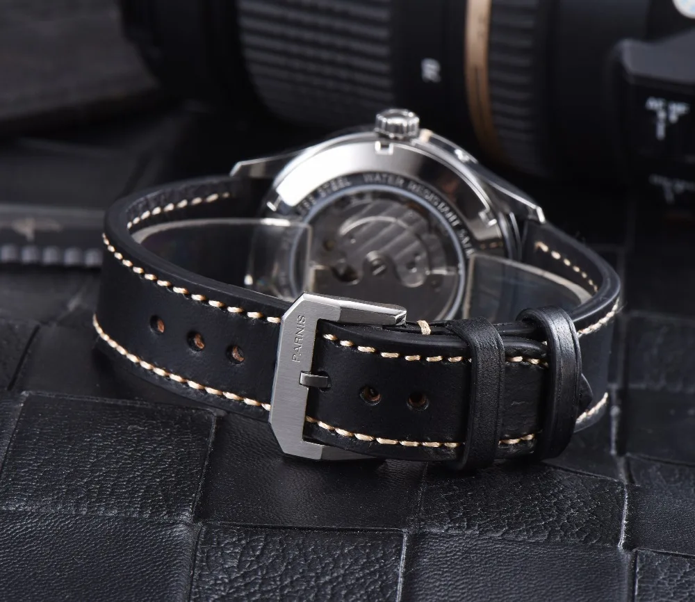 Бесплатная доставка Parnis Diver резерв автоматические часы механические самобмотки