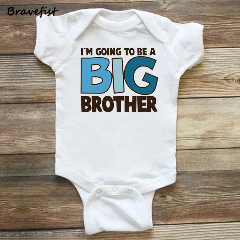 Body con letras de Big Brother para reci&eacute;n nacido de 0 a 24 meses, ropa de manga corta para ni&ntilde;os y ni&ntilde;as, monos para ni&ntilde;os, trajes de cuello redondo, Mono-5