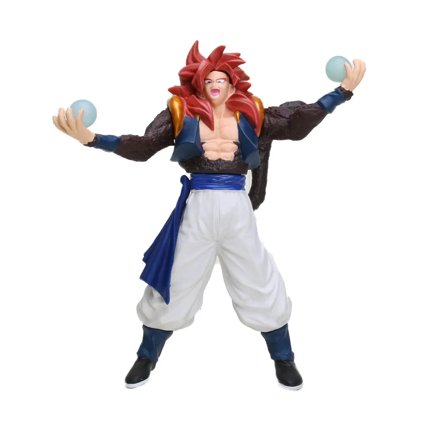 10-26 см Dragon Ball Z красный Сон Гоку Вегета SS4 ПВХ фигурка Gogeta Dragonball GT Super Saiyan 4 Коллекционная модель игрушки куклы - Цвет: 26cm red hair opp
