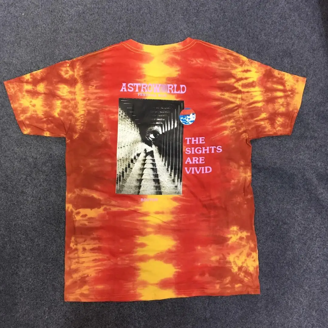 Футболка Astroworld для мужчин и женщин праздничная тенниска Тревиса Скотта бега