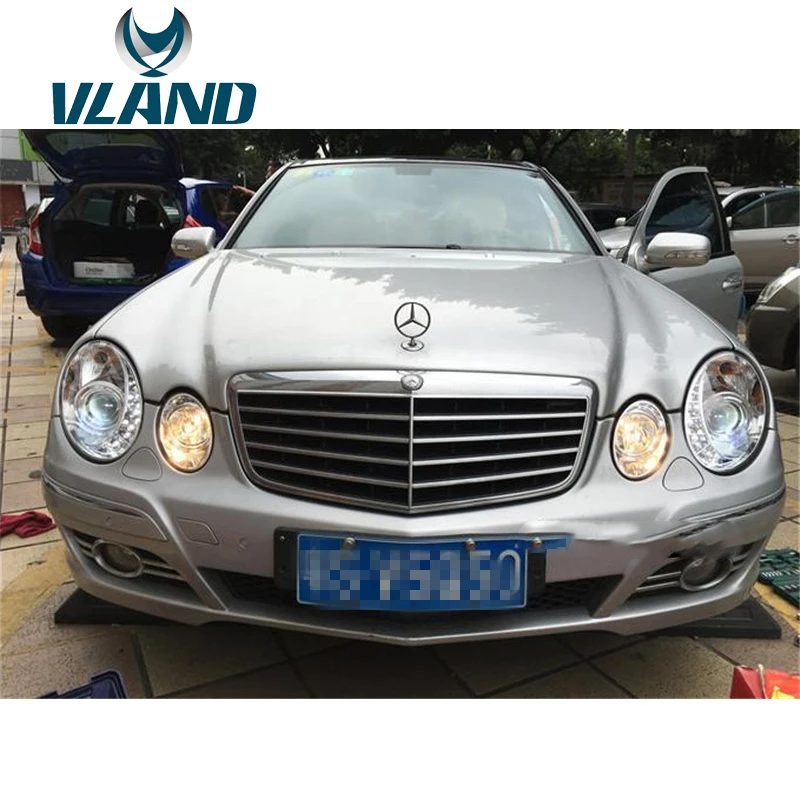 VLAND фабрика для автомобиля фара для W211 головного света 2006-2009 для E200 E240 E280 светодиодный фар H7 ксеноновые линзы+ подключи и играй 35 Вт