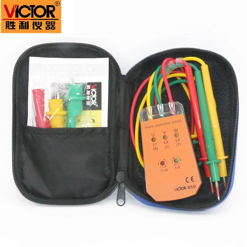 Индикатор последовательности VICTOR VC850 3 фасветодиодный 200 ~ 480 В|tester checker|buzzer ledtester