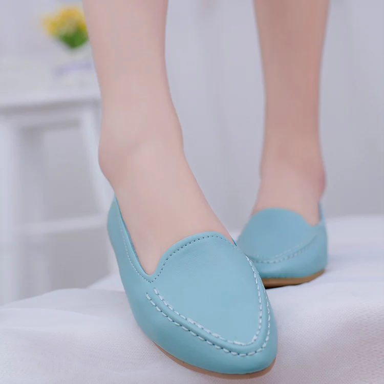 Модные женские лоферы с острым носком обувь розовые/белые/черные/синие удобные