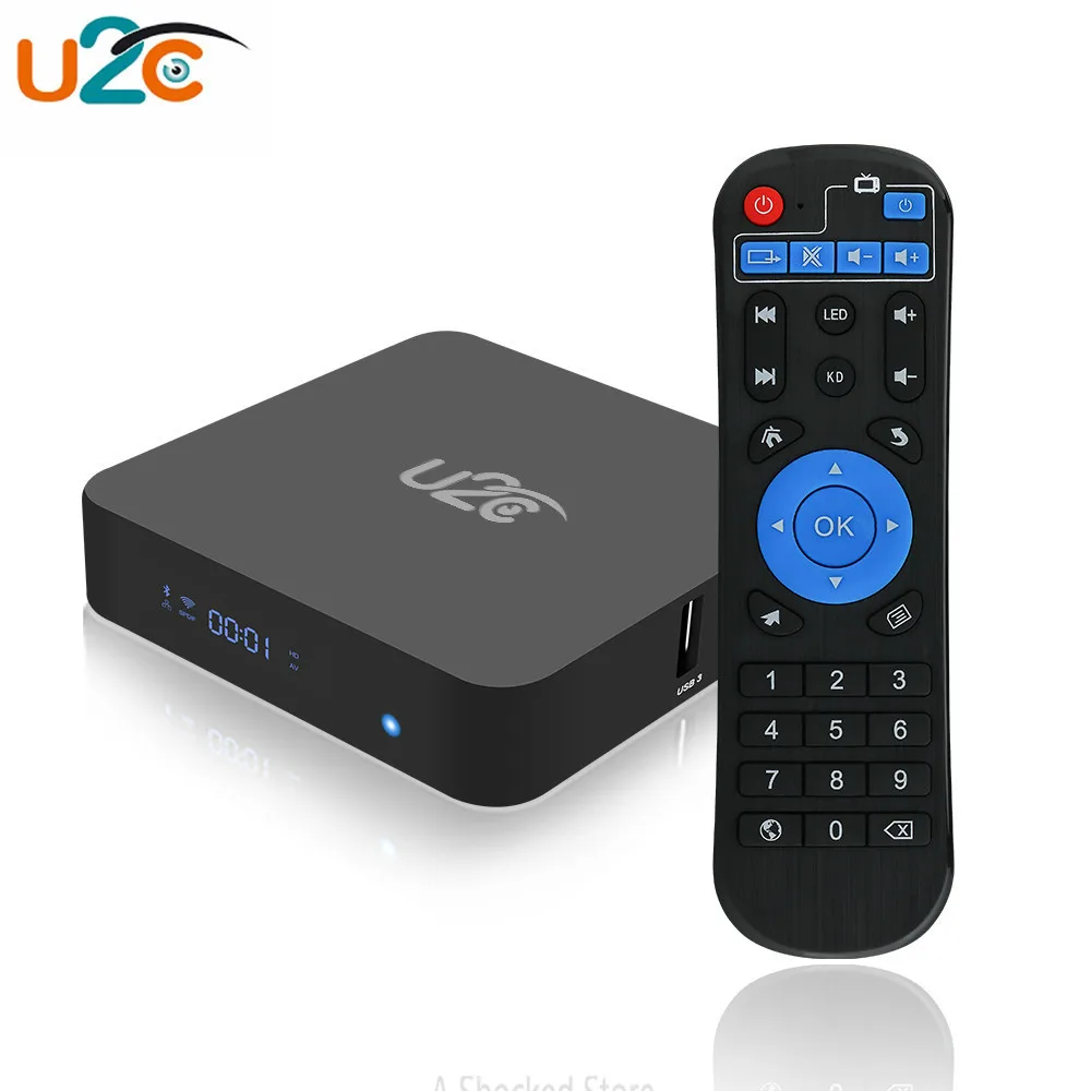 Новые U2C Z turbo ТВ коробка Bluetooth 4.1 Android 7.1 Оперативная память DDR3 3G 16 г Встроенная Amlogic