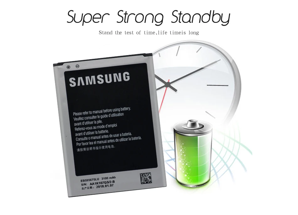 Samsung телефон батарея EB595675LU 3100 мАч для samsung Galaxy Note 2 N7108 N7108D NOTE2 N7100 N7102 N719 батареи