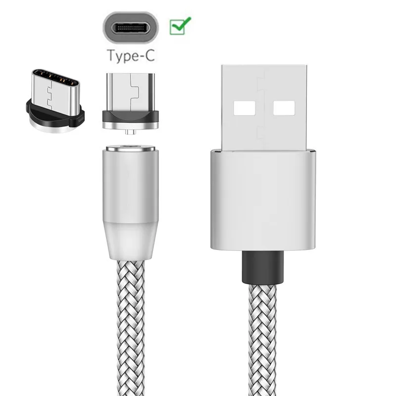 Магнитный кабель типа C со светодиодной вилкой USB зарядное устройство для Samsung galaxy