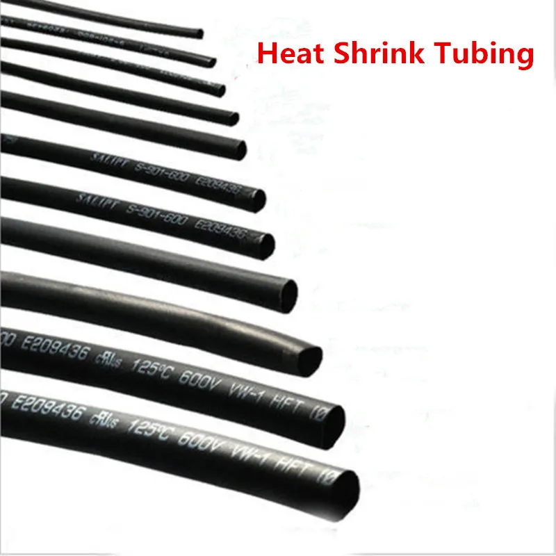 

1Meter 2:1 Black Polyolefin Heat Shrink Tubing Shrinking Assorted Heat Shrink Tube Wire Cable Insulated Sleeving Tubing