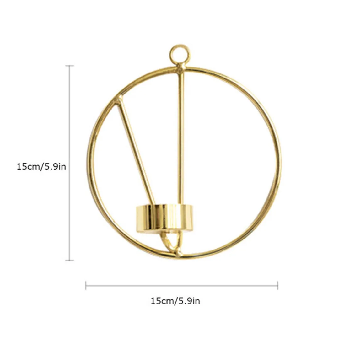 Круглый металлический 3d подсвечник в скандинавском стиле с геометрическим