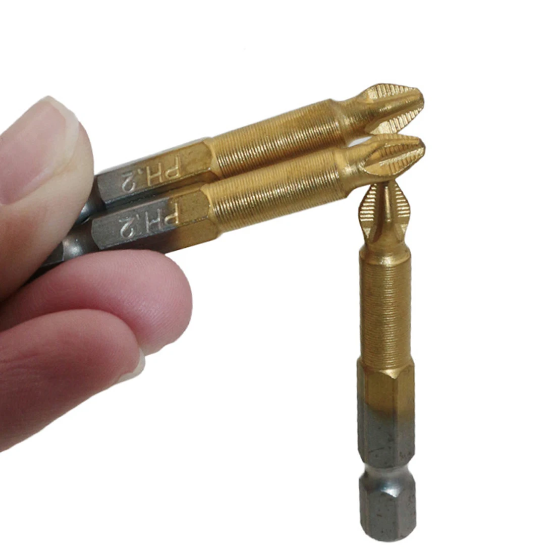 1 Набор (5 шт.) титановое покрытие 1/4 "шестигранный хвостовик PH2 длина 50 мм