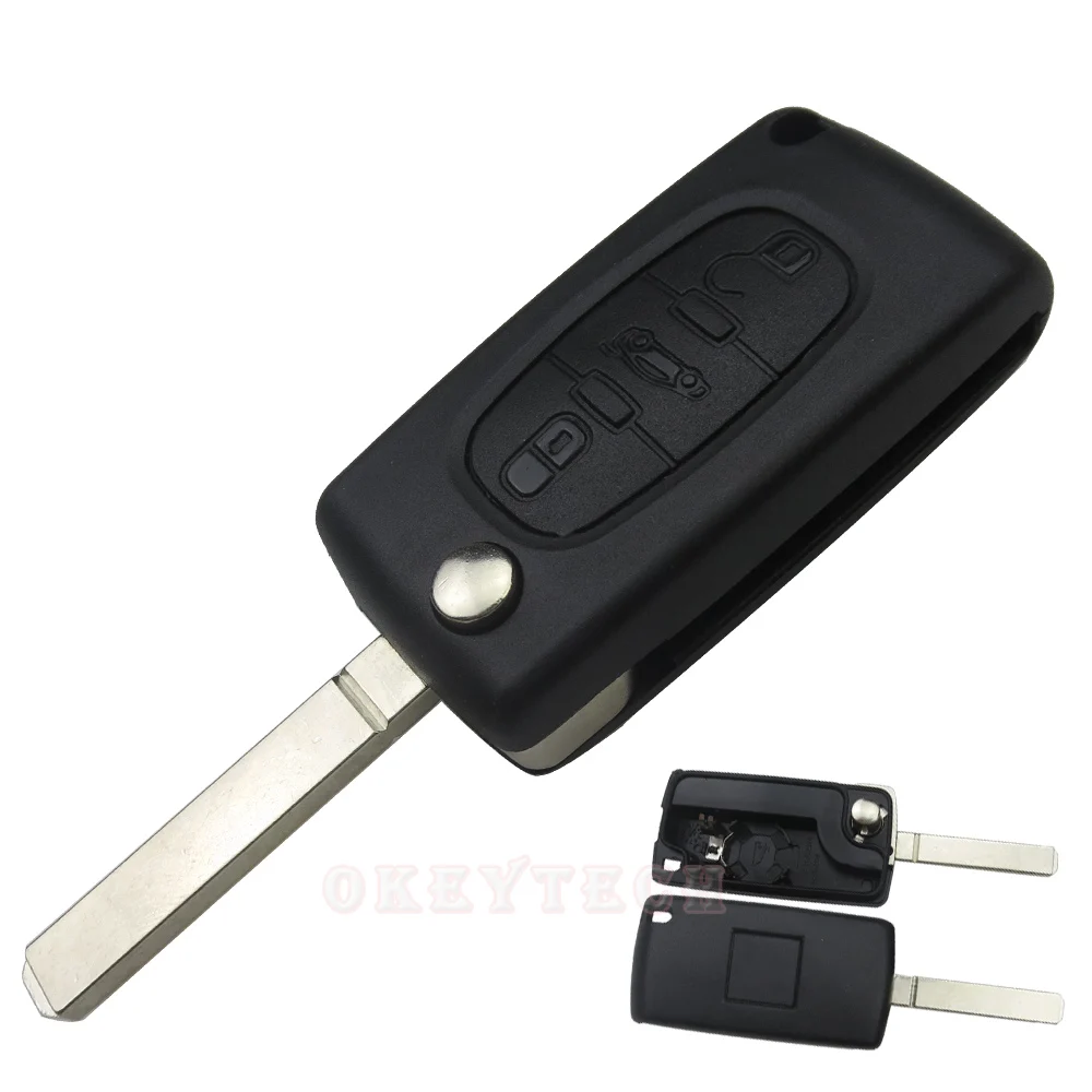 OkeyTech 10 шт. для Peugeot 207 307 308 407 607 807 Citroen C2 C3 C4 C5 C6 2/3 чехол автомобильного ключа