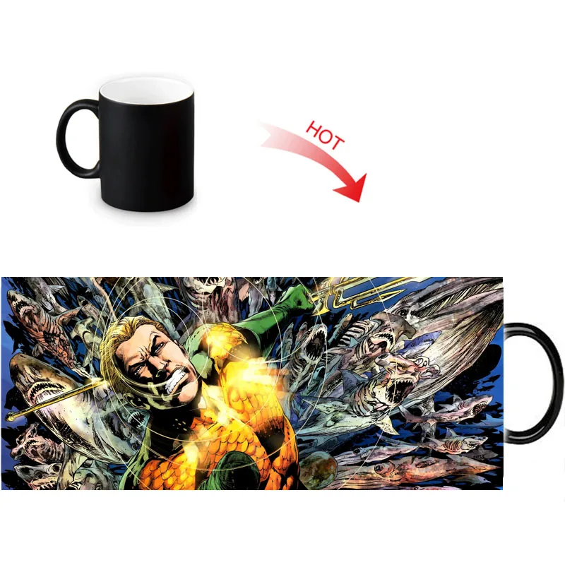 fun Aquaman pattern mugs magic color changing coffee mug customized tea milk cup gift idea 350ml | Дом и сад