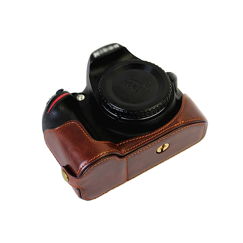 Чехол из искусственной кожи с полукорпусом для Nikon D3200 D3300 D3400 DSLR камера сумка
