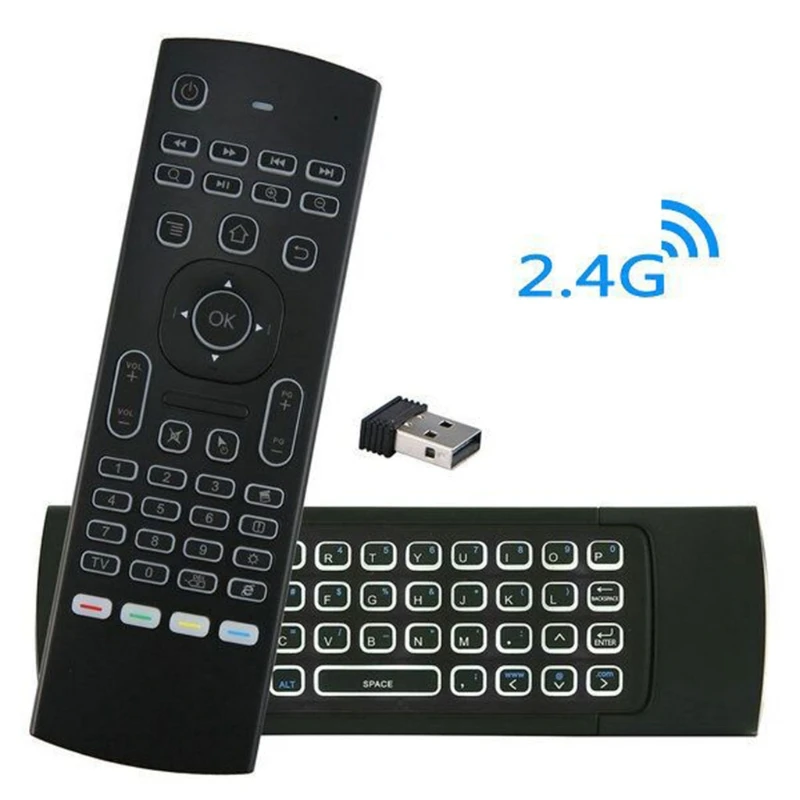 1 комплект новинка с подсветкой MX3 2 4G воздушная мышь беспроводная Qwerty клавиатура