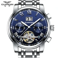 guanqin brand watches men tourbillon mechanical watches men steel waterproof luminous automatic wristwatch men montre homme