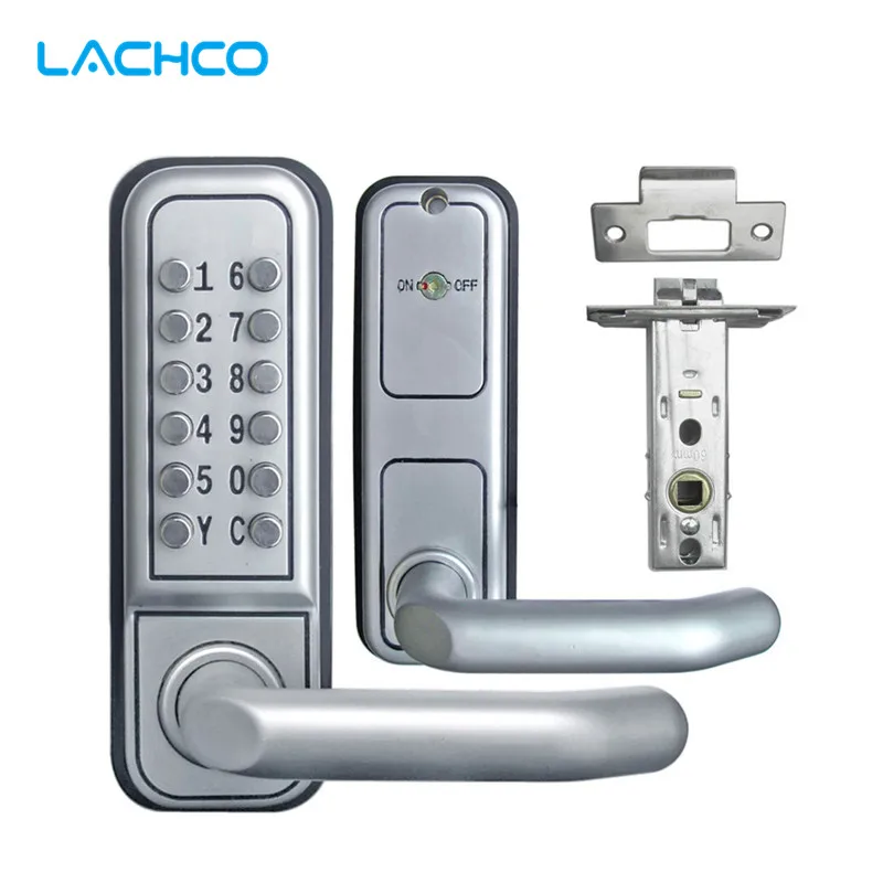

LACHCO Mechanical Code Lock Digital Machinery Keypad Password Door lock Stainless Steel Latch Zinc Alloy Silver L17008