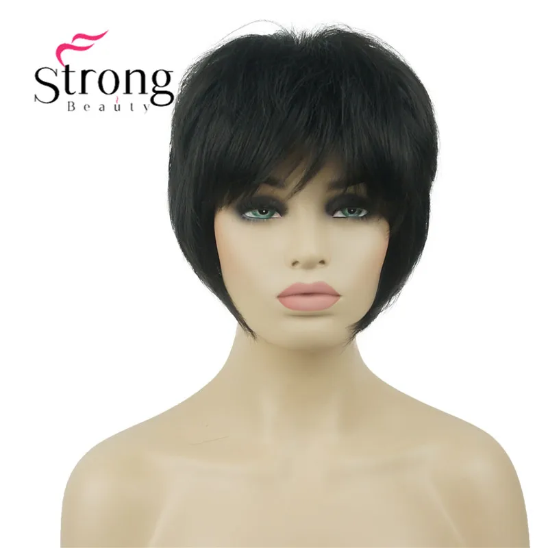 StrongBeauty короткий мягкий слоистый парик Омбре блонд полный синтетический парик