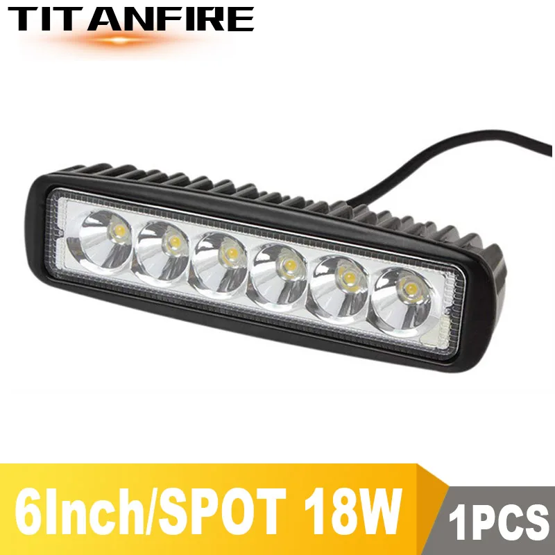 1Pcs Spot DS 6 дюймов светодиодный точечный/прожектор рабочий светильник 9-36 в автомобильный 18 Вт Светодиодный светильник s для внедорожника автомобиля грузовика 6500K - Цвет: 1Pcs Spot