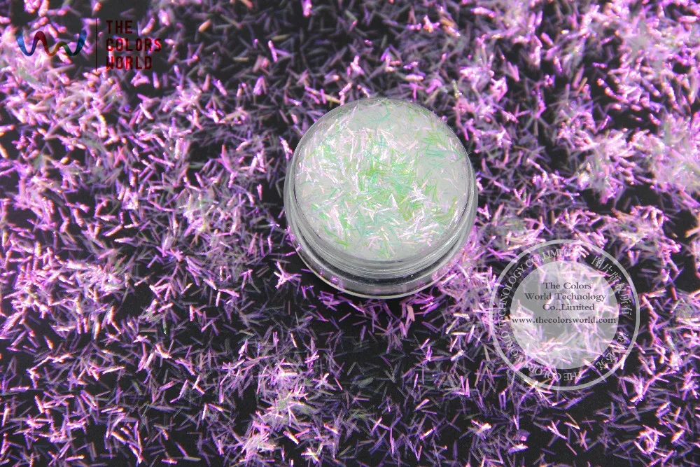 TCR325 белый цвет с переливающимися фиолетовыми и зелеными полосками коротким