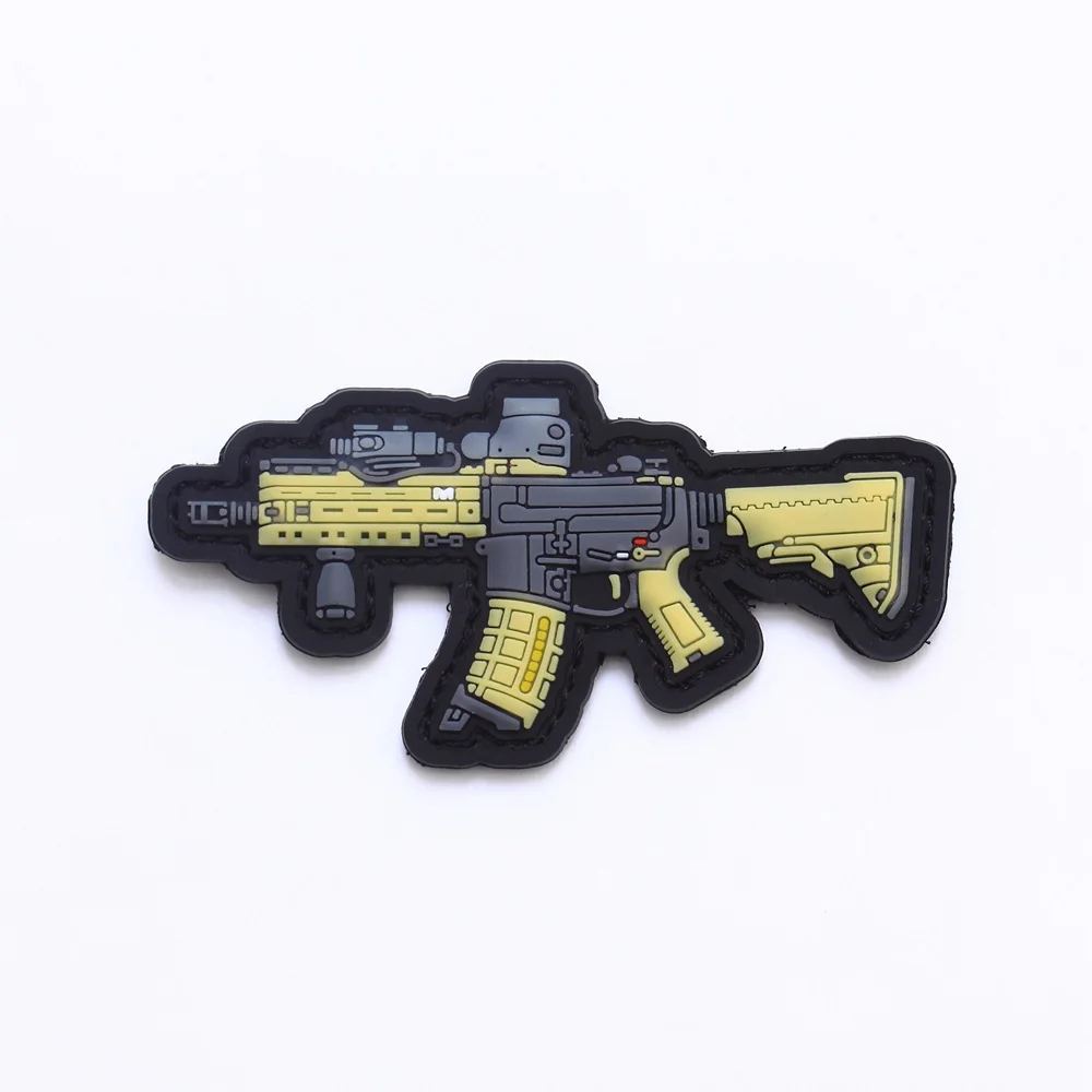AR15 TSNK военные энтузиасты ПВХ патч армейский Тактический повышающий боевой дух значок "AR15 UMP AK KRISS" пистолет Armlet - Цвет: AR15