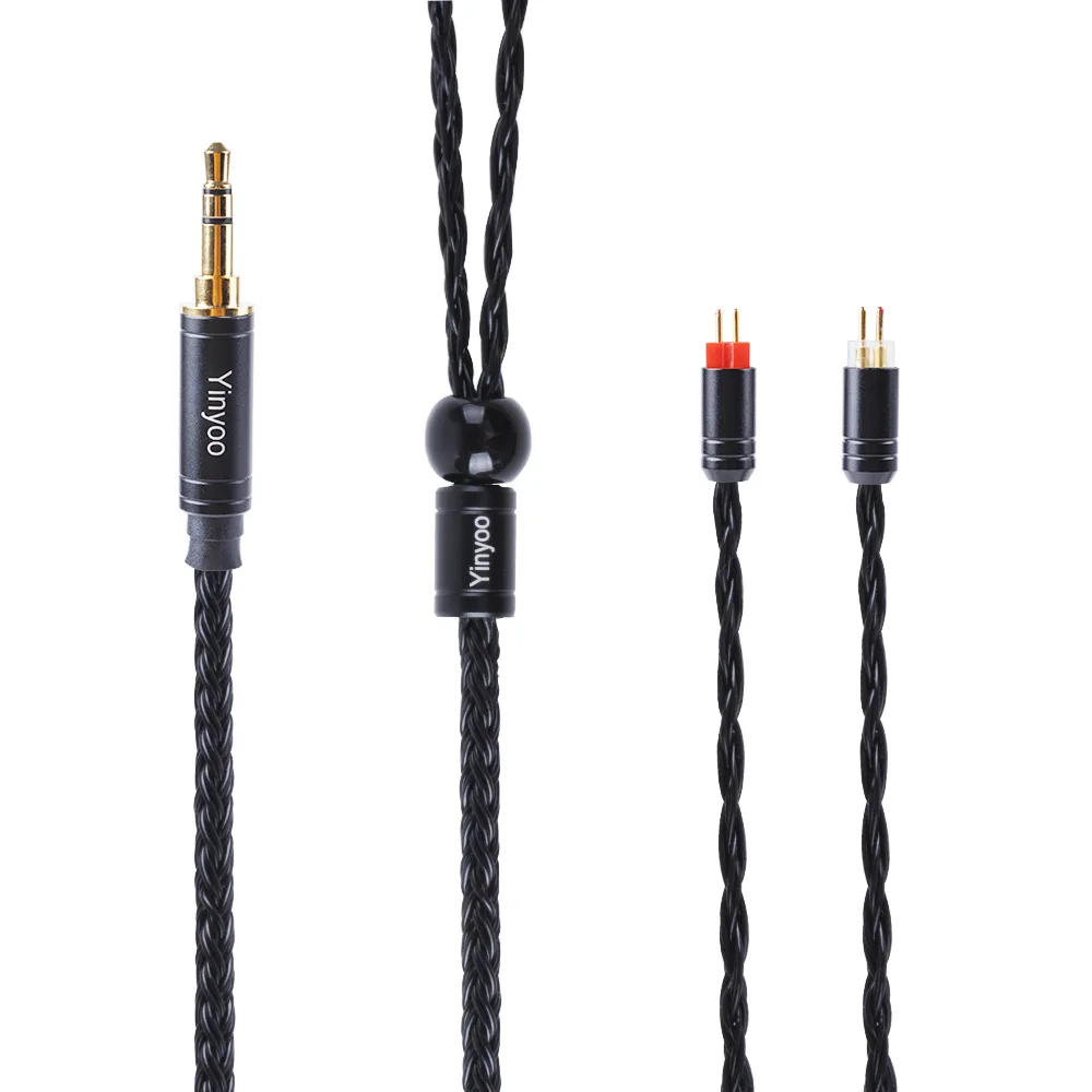 3.5 with 2PIN Yinyoo 16 Core посеребренный кабель 2,5/3,5/4,4 мм балансный кабель с MMCX/2pin/QDC для KZZS10 PRO AS10 C12 BLON BL-03 V90BA5 - Цвет: 3.5 with 2PIN