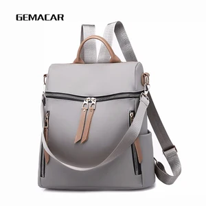 Повседневный женский многофункциональный рюкзак, водонепроницаемый простой модный Дамский ранец из искусственной кожи черного и серого цветов