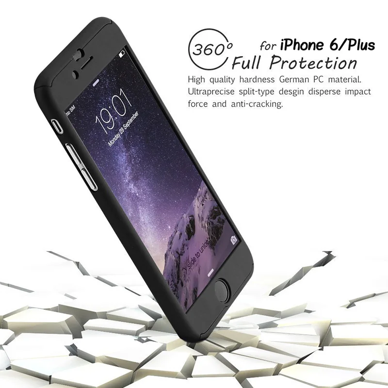 Гибридный 360 полноразмерный чехол Nanoskin + закаленное стекло для iPhone 6 6s 7 8 Plus чехлы