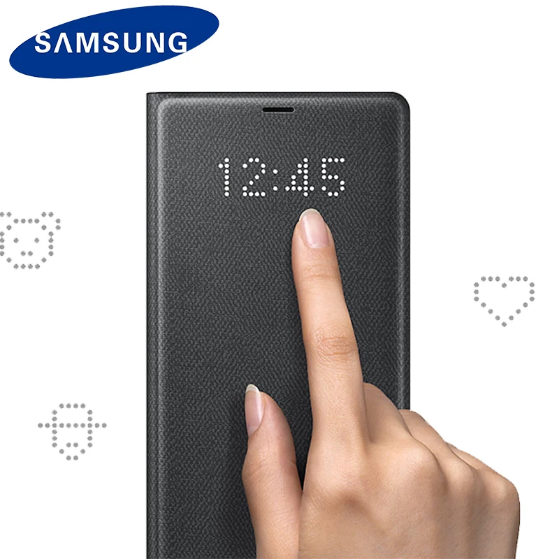 Оригинальный samsung Note 8 светодиодный чехол с откидной крышкой кошельком для N950