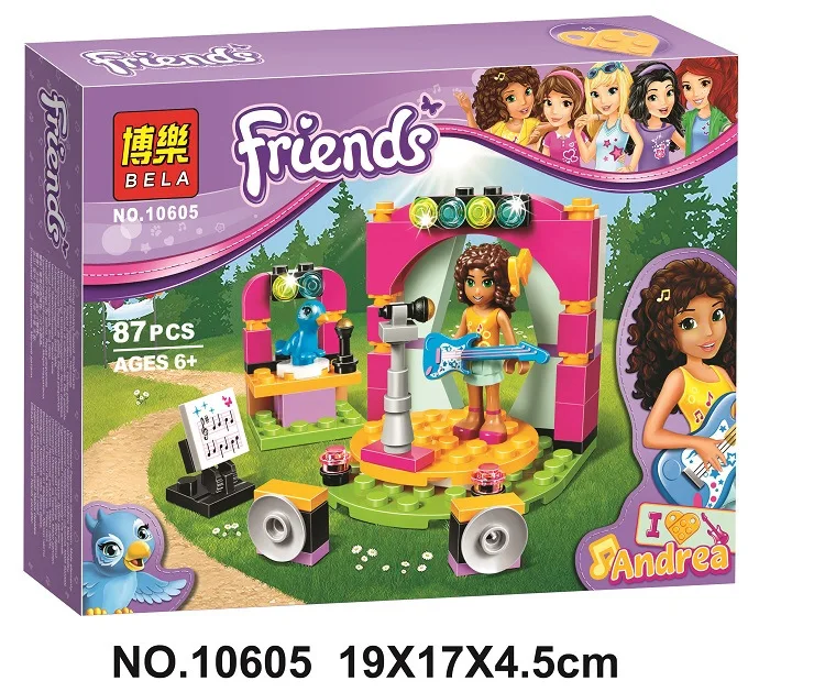 Бела 10605 87 шт. Друзья серии Andrea  музыкальный дуэт девушка строительный блок
