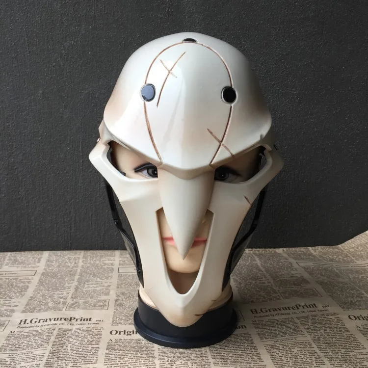 Высокое качество Overwatch Reaper взрослых 1:1 шлем маски для Косплей Cos Реквизит мужские аксессуары для Хэллоуина - Цвет: Plastic