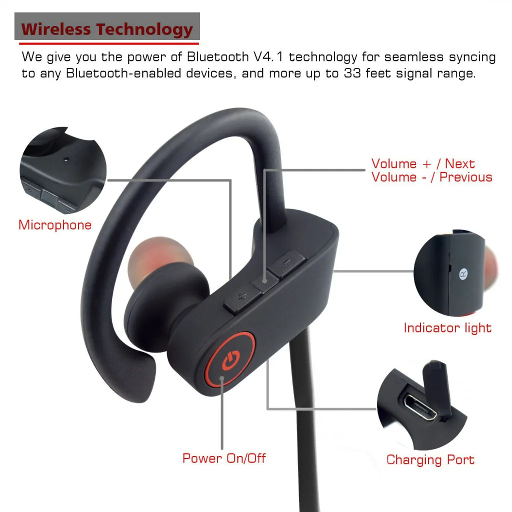 TCunPT Спортивная bluetooth-гарнитура беспроводные стерео наушники со встроенным