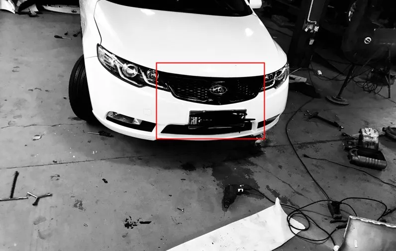 Решетка сетчатая для Kia Forte 2009 2012 2 шт. черный верхний нижний передний
