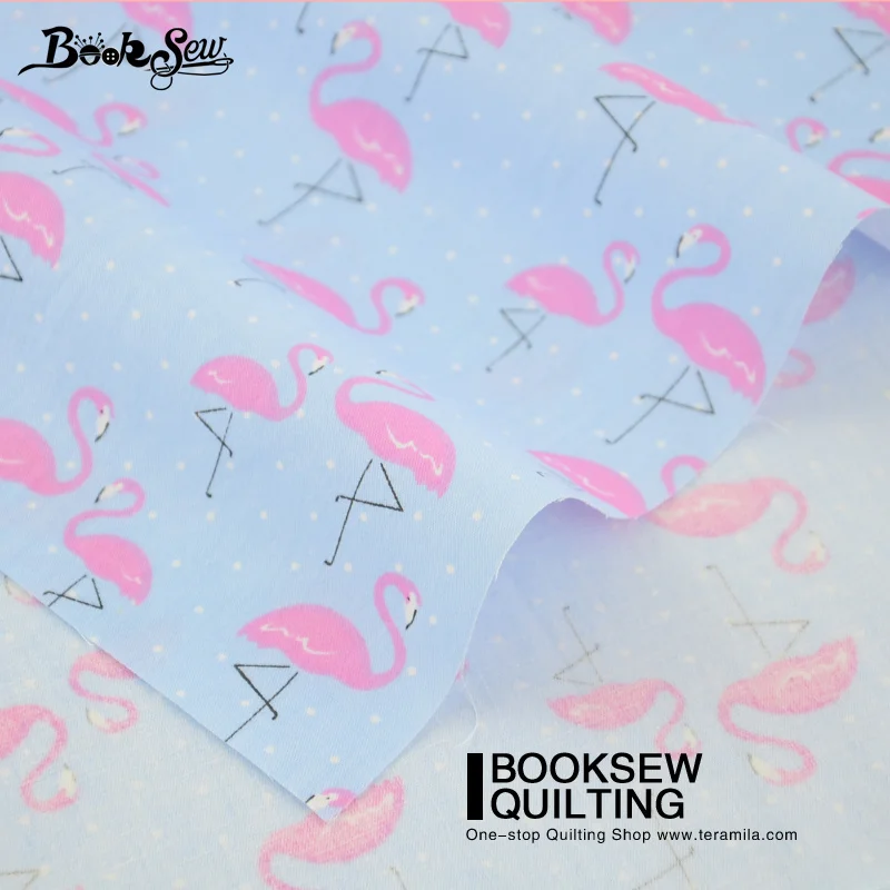 Booksew Blue 100% New Arrival Cotton Twill Fabric Red Crowned Crane Pattern Bedding Set Dolls Scrapbooking Quilting Crafts|quilt craft|cotton twill