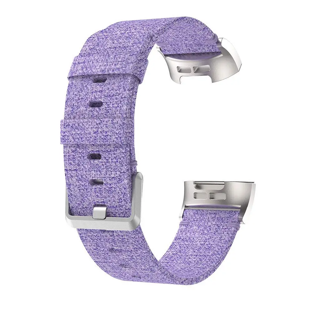 Purple Ktab смотреть группы для Fitbit заряд 3 Холст Кожа Спорт ремешок замена Смарт-часы ремешок для Fitbit заряд 3 - Цвет: Purple