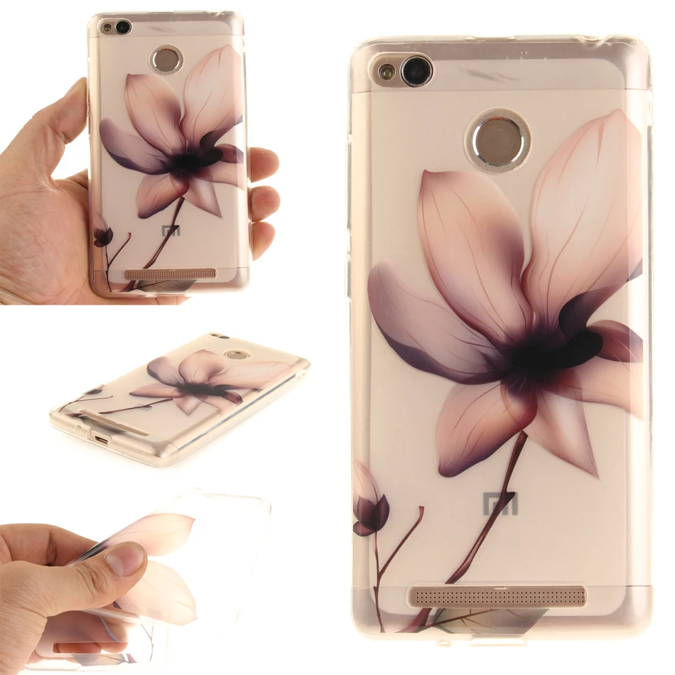 CCDZ Soft clear TPU Case For xiaomi redmi 3X 3S prime fundas case Fundas 3 Flower poket soft phone Cases | Мобильные телефоны и