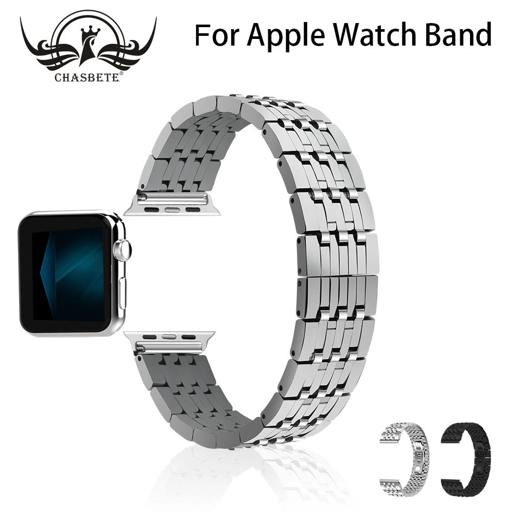 Для Apple Watch Band 38 мм 42 ремешок из нержавеющей стали 7 звеньев Смарт-часы