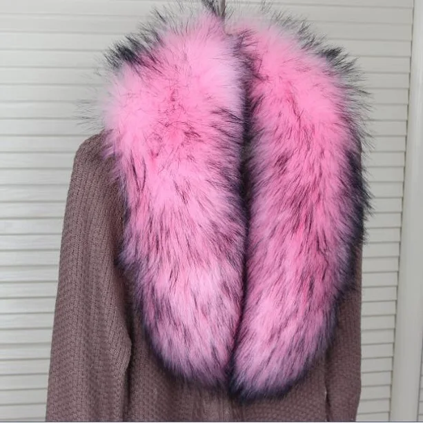 Женская шаль из искусственного меха енота Blinger Новая розовая Зимняя парка с