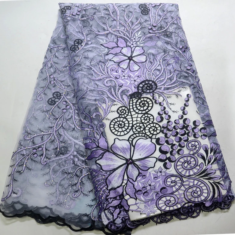 

New fashion African embroidery French mesh lace fabric, high-quality clothing African bead lace fabric