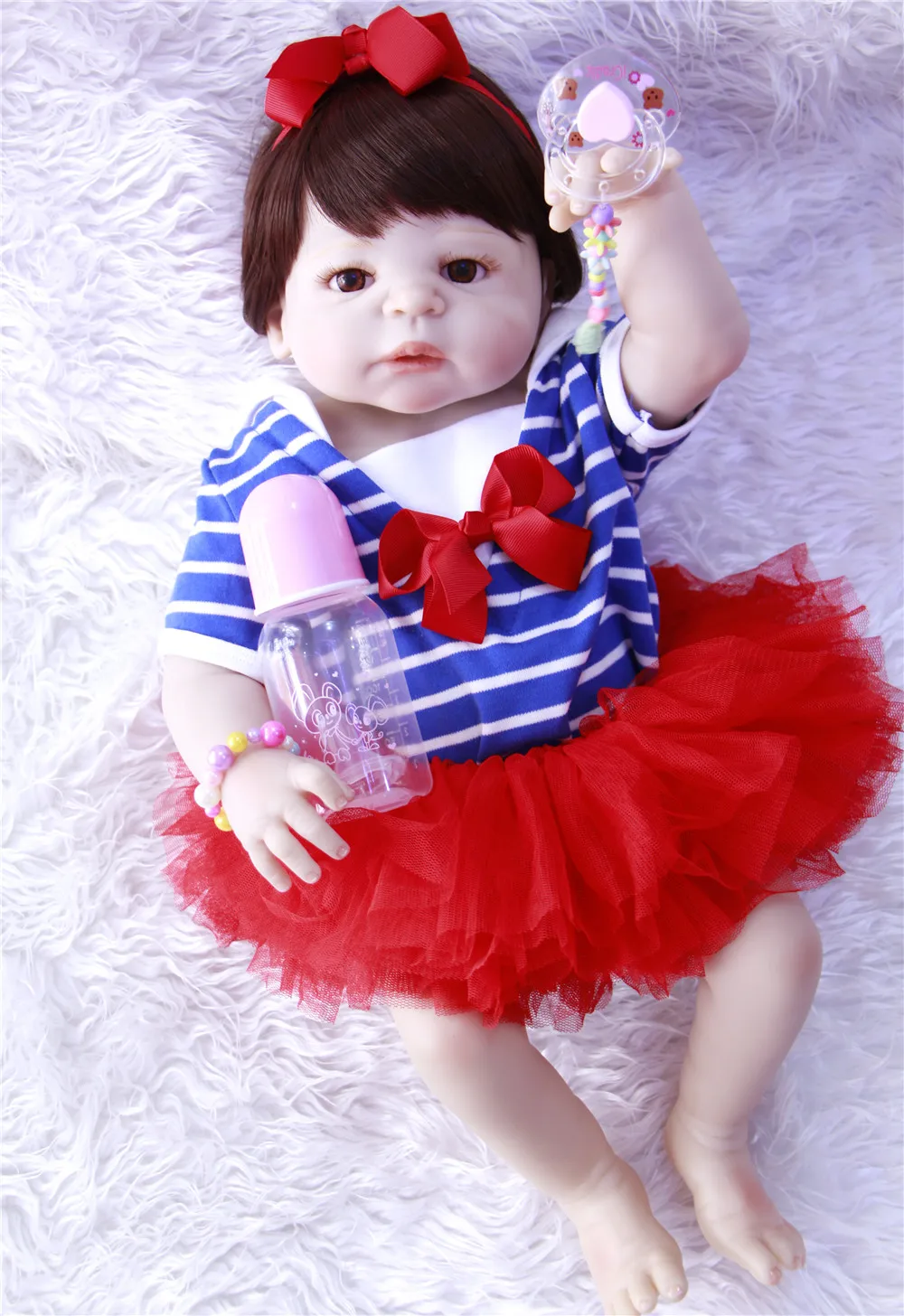 23 &quot57 см полный Силиконовый Возрожденный младенец куклы Bebe Малыш Девочка тело
