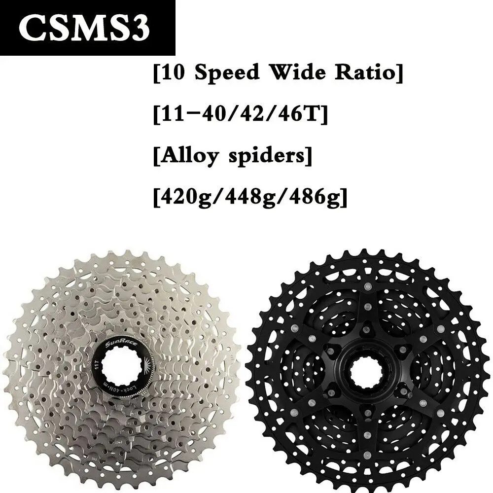 Sunracing 10 S кассета CSMS3 CSMX3 11-40T11-42T 11-46 T MTB велосипедная обгонная муфта Moutain велосипедная кассета Fit Shimano SRAM маховик