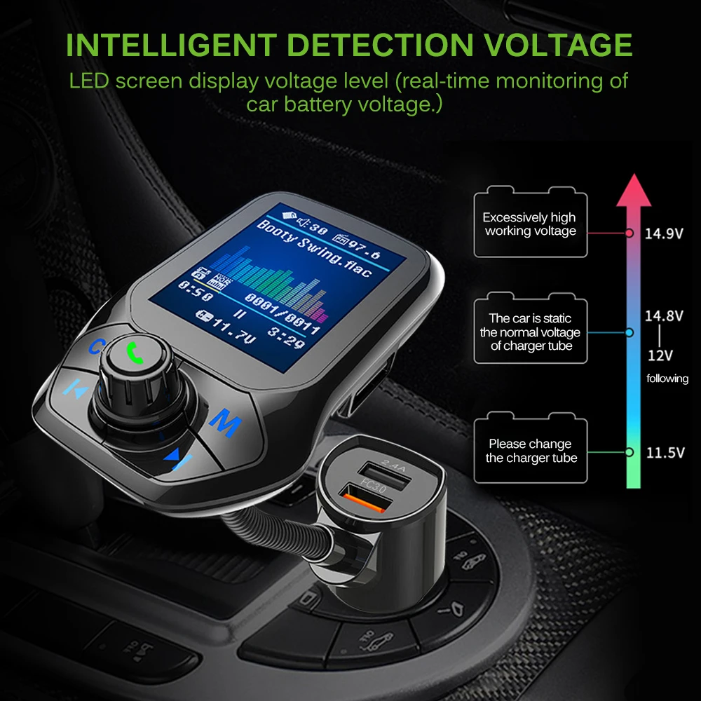 Onever Bluetooth 5,0 FM передатчик автомобильный модулятор Voiture MP3 радио плеер приемник двойной USB зарядное устройство QC3.0 без потерь музыка