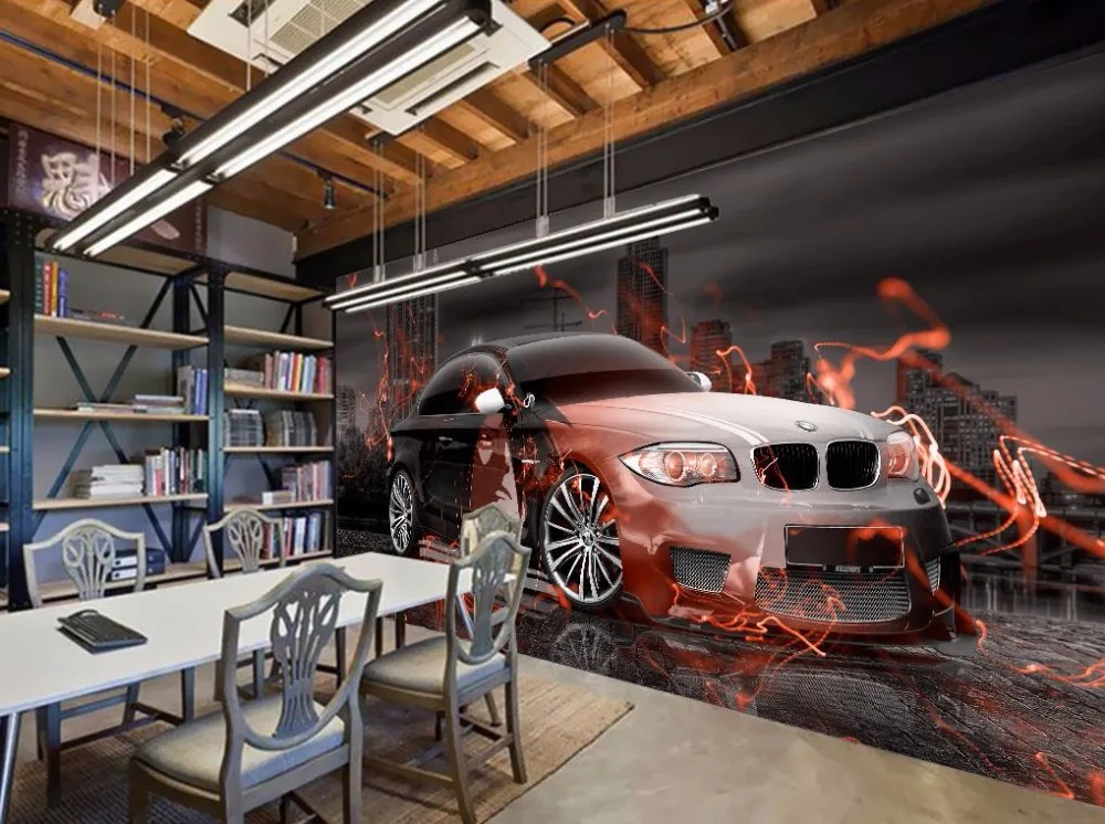 Пользовательские фото обои 3D спортивный автомобиль 3D обои нетканые гостиная спальня бар 3D Роспись