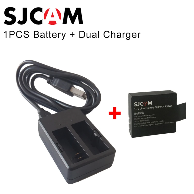 1 шт. SJCAM Фирменная батарея+ SJCAM двойное зарядное устройство для SJ4000 WiFi SJ5000 WiFi Plus M10 SJ5000x SJCAM Экшн-камера
