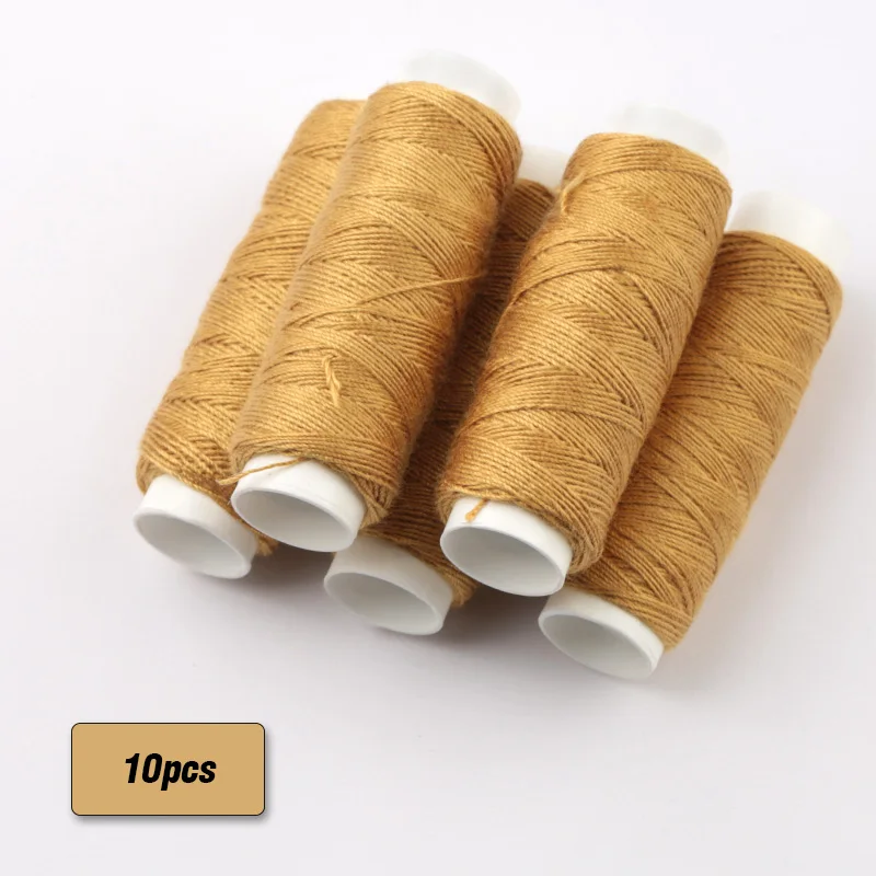 Khaki x 10roll 50 м/рулон многоцветная ручная работа джинсовая толстая нить швейная игла diy швейная подходящая Полиэстер маленький рулон - Цвет: Khaki x 10roll