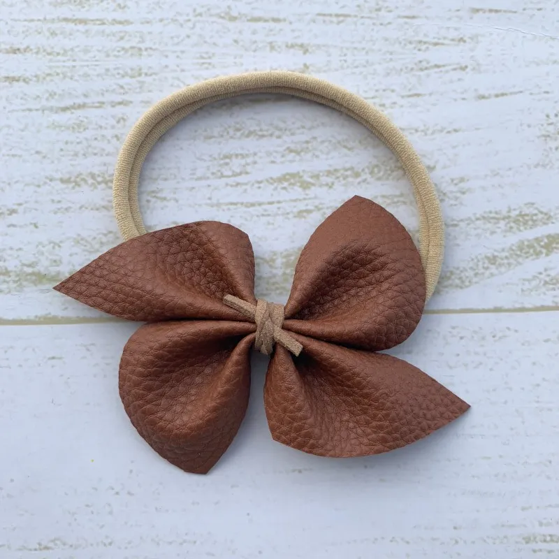 Повязка на голову с бантом из искусственной кожи 20 шт./лот | Детская одежда и обувь