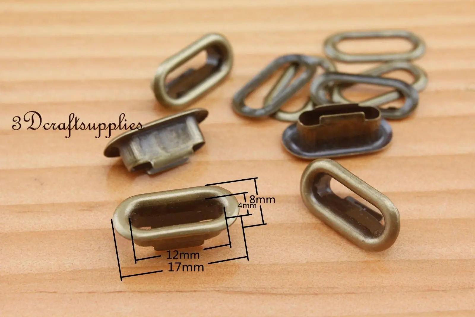 Люверсы медные с шайбой прокладки анти латунь Овальный 40 наборов 12 мм CK52 | Багаж и