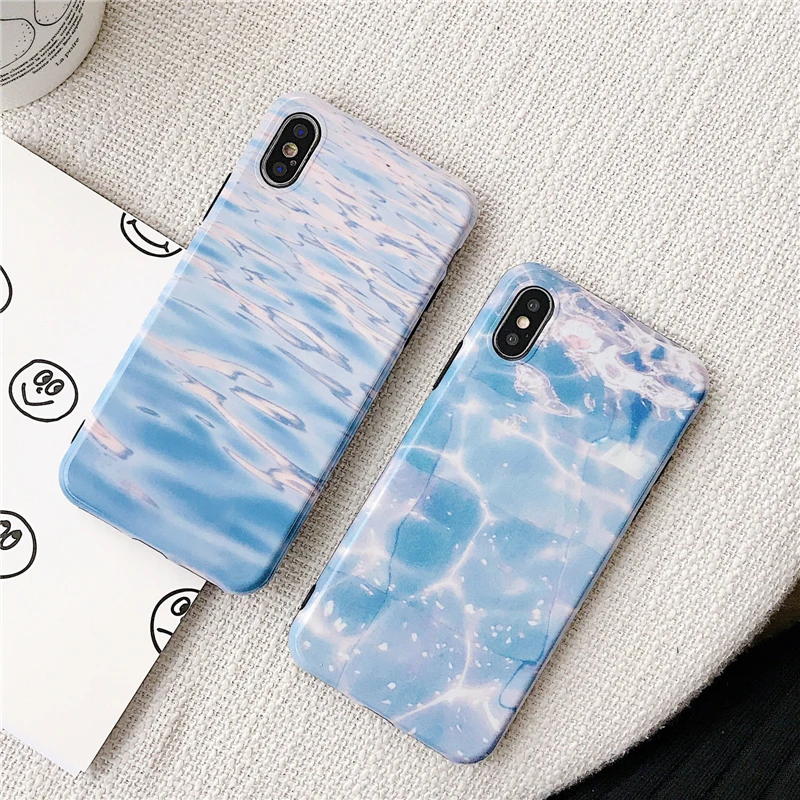 Kexin Phone Case Lack Water Ripple Pattern Soft IMD For iPhone XS Max iphone XR X 7 6S 6 8 Plus Back Cover New |