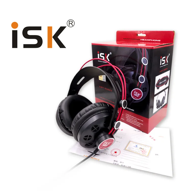 Оригинальные полуоткрытые наушники ISK HP-580 стереонаушники с динамическим