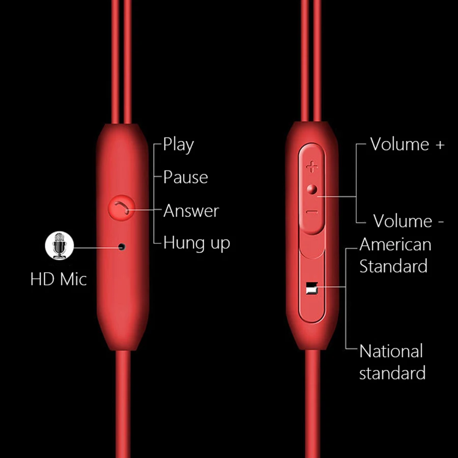 Magnetic Earphone with Microphone Volume Adjust Stereo Bass Sound Headset Sweat-proof In-Ear Sport Earbuds Earpieces for Phone |