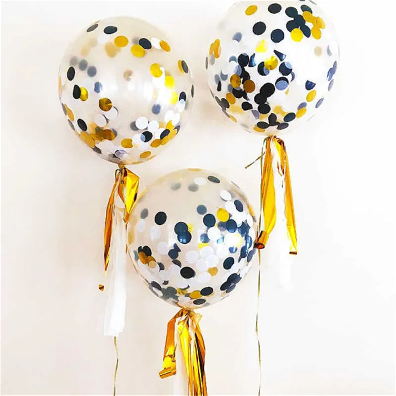 Круглые воздушные шары с конфетти 5 шт. 12 дюймов|supplies party|supplies wedding |